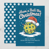Grappige pickleball kerstverlichting uw groet feestdagenkaart (Voorkant / Achterkant)