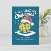 Grappige pickleball kerstverlichting uw groet feestdagenkaart (Staand voorkant)