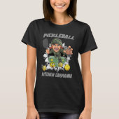 Grappige Pickleball Keuken Commando Mascotte T-shirt (Voorkant)