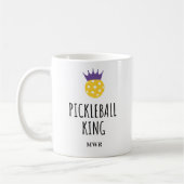 Grappige Pickleball King, aangepaste monogram naam Koffiemok (Links)
