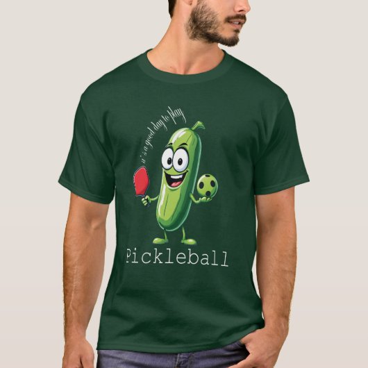 Grappige pickleball komkommer grafisch t-shirt (Voorkant)