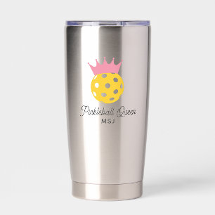 Grappige Pickleball Koningin Gepersonaliseerde Mon Geïsoleerde Drinkbeker