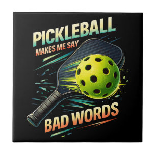 Grappige Pickleball Laat Me Slecht Praten Speler Tegeltje