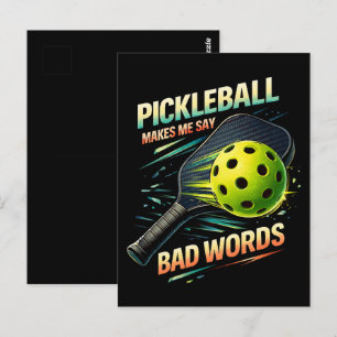 Grappige Pickleball Laat Me Slechte Woorden Zeggen Briefkaart