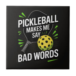 Grappige Pickleball Laat Me Slechte Woorden Zeggen Tegeltje