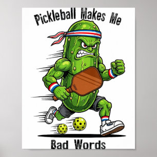 Grappige pickleball laat zeggen slechte woorden pi poster