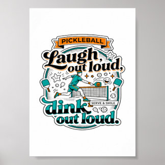 Grappige Pickleball Lach Uitbundig Dink Sport Poster
