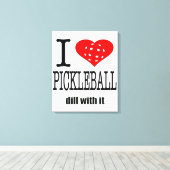 Grappige Pickleball Liefde Canvas Afdruk (Insitu (Houten vloer))