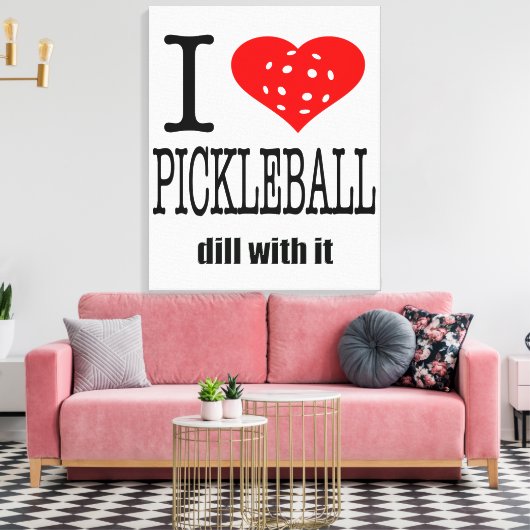 Grappige Pickleball Liefde Canvas Afdruk (Insitu (Woonkamer))