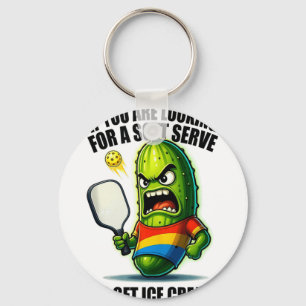 Grappige pickleball-liefhebber grap met een augurk sleutelhanger