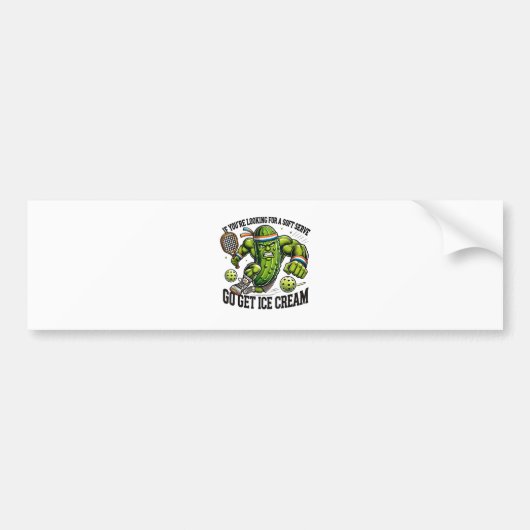 Grappige Pickleball-liefhebber grap met een Pickle Bumpersticker (Voorkant)