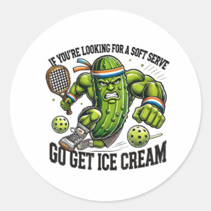 Grappige Pickleball-liefhebber Pun met een Pickle  Ronde Sticker