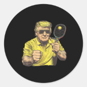 Grappige Pickleball liefhebbers Graphics Pickle Ba Ronde Sticker (Voorkant)