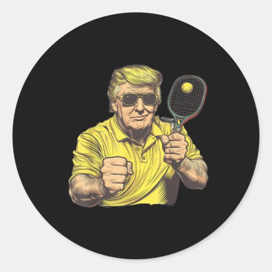 Grappige Pickleball liefhebbers Graphics Pickle Ba Ronde Sticker (Voorkant)