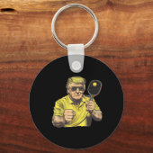 Grappige Pickleball liefhebbers Graphics Pickle Ba Sleutelhanger (Voorkant)