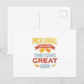 grappige pickleball maakt tennisrechtbanken weer g aankondigingskaart (Voorkant / Achterkant)
