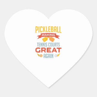grappige pickleball maakt tennisrechtbanken weer g hart sticker