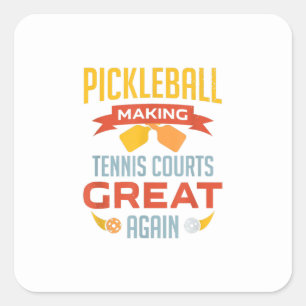 grappige pickleball maakt tennisrechtbanken weer g vierkante sticker