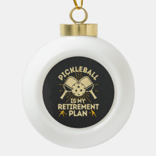 Grappige Pickleball Mijn Pensioenplan Vintage Keramische Bal Ornament