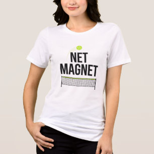Grappige Pickleball Netmagneet Dames Tri-Blend Shirt