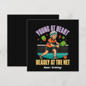 Grappige Pickleball Oma Jong van Hart Dodelijk Net Kaart (Voorkant / Achterkant)