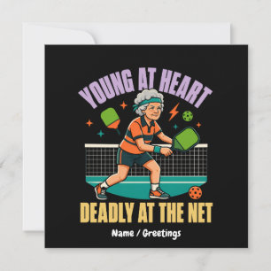 Grappige Pickleball Oma Jong van Hart Dodelijk Net Kaart
