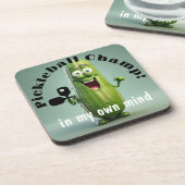 Grappige Pickleball onderzetters met kurkback - se (Linkerzijde)