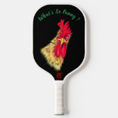 Grappige Pickleball Paddle met Haan - Aangepaste T (Voorkant)