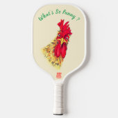 Grappige Pickleball Paddle met Haan - Aangepaste T (Achterkant)