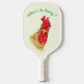 Grappige Pickleball Paddle met Verraste Haan (Voorkant)