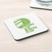 Grappige pickleball paddle up boterkop bier onderzetter (Linkerzijde)