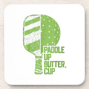 Grappige pickleball paddle up boterkop bier onderzetter