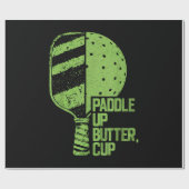 Grappige pickleball paddle up boterkop cadeaupapier (Vlak)