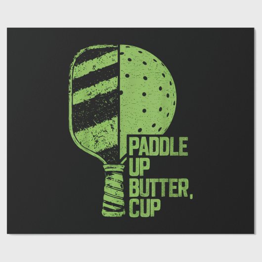 Grappige pickleball paddle up boterkop cadeaupapier (Vlak)