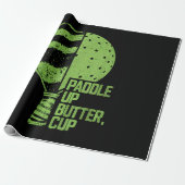 Grappige pickleball paddle up boterkop cadeaupapier (Uitgerold)