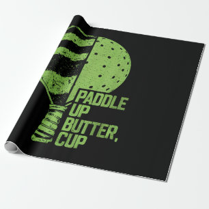 Grappige pickleball paddle up boterkop cadeaupapier