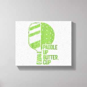 Grappige pickleball paddle up boterkop canvas afdruk
