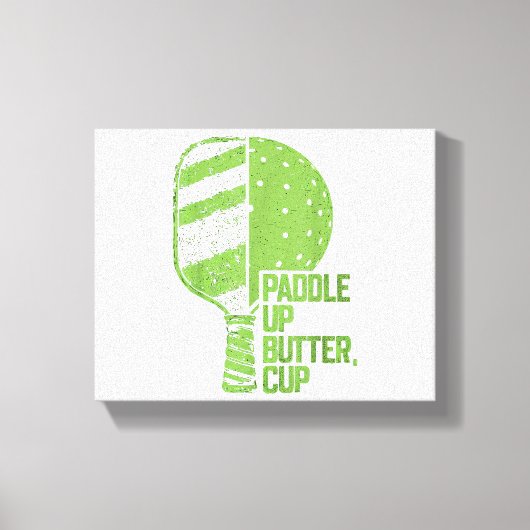 Grappige pickleball paddle up boterkop canvas afdruk (Voorkant)
