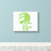 Grappige pickleball paddle up boterkop canvas afdruk (Insitu (Houten vloer))