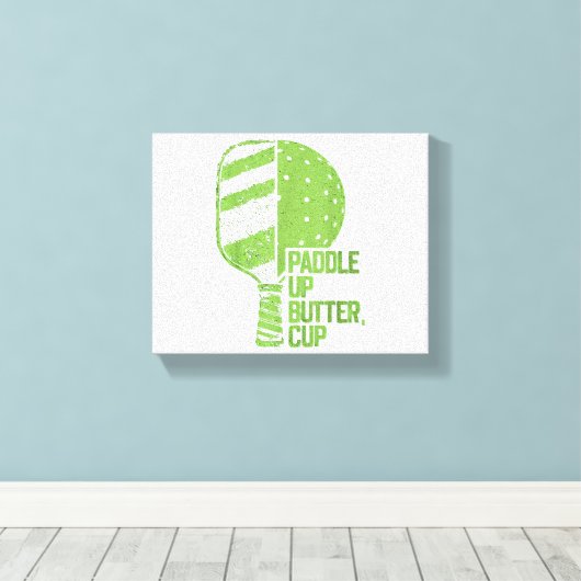 Grappige pickleball paddle up boterkop canvas afdruk (Insitu (Houten vloer))