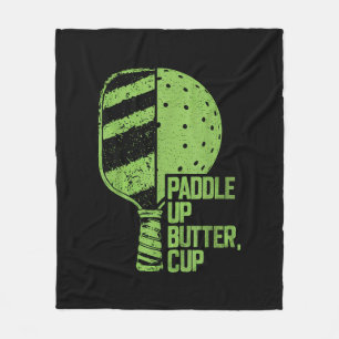 Grappige pickleball paddle up boterkop fleece deken