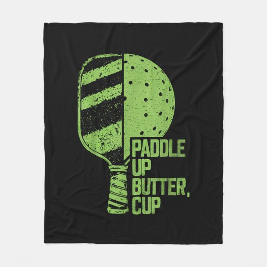 Grappige pickleball paddle up boterkop fleece deken (Voorkant)