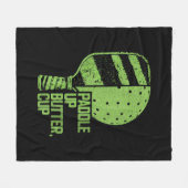 Grappige pickleball paddle up boterkop fleece deken (Voorkant (Horizontaal))