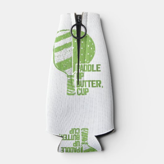 Grappige pickleball paddle up boterkop flesjeskoeler (Achterkant)