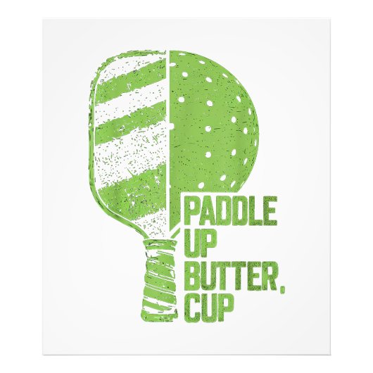 Grappige pickleball paddle up boterkop foto afdruk (Voorkant)
