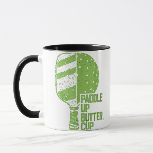 Grappige pickleball paddle up boterkop mok (Links)
