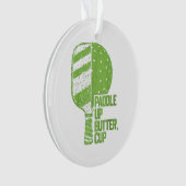Grappige pickleball paddle up boterkop ornament (voorkant)