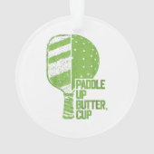 Grappige pickleball paddle up boterkop ornament (achterkant)