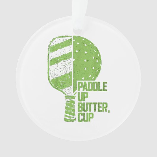 Grappige pickleball paddle up boterkop ornament (voorkant)