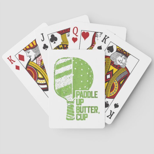 Grappige pickleball paddle up boterkop pokerkaarten (Achterkant)